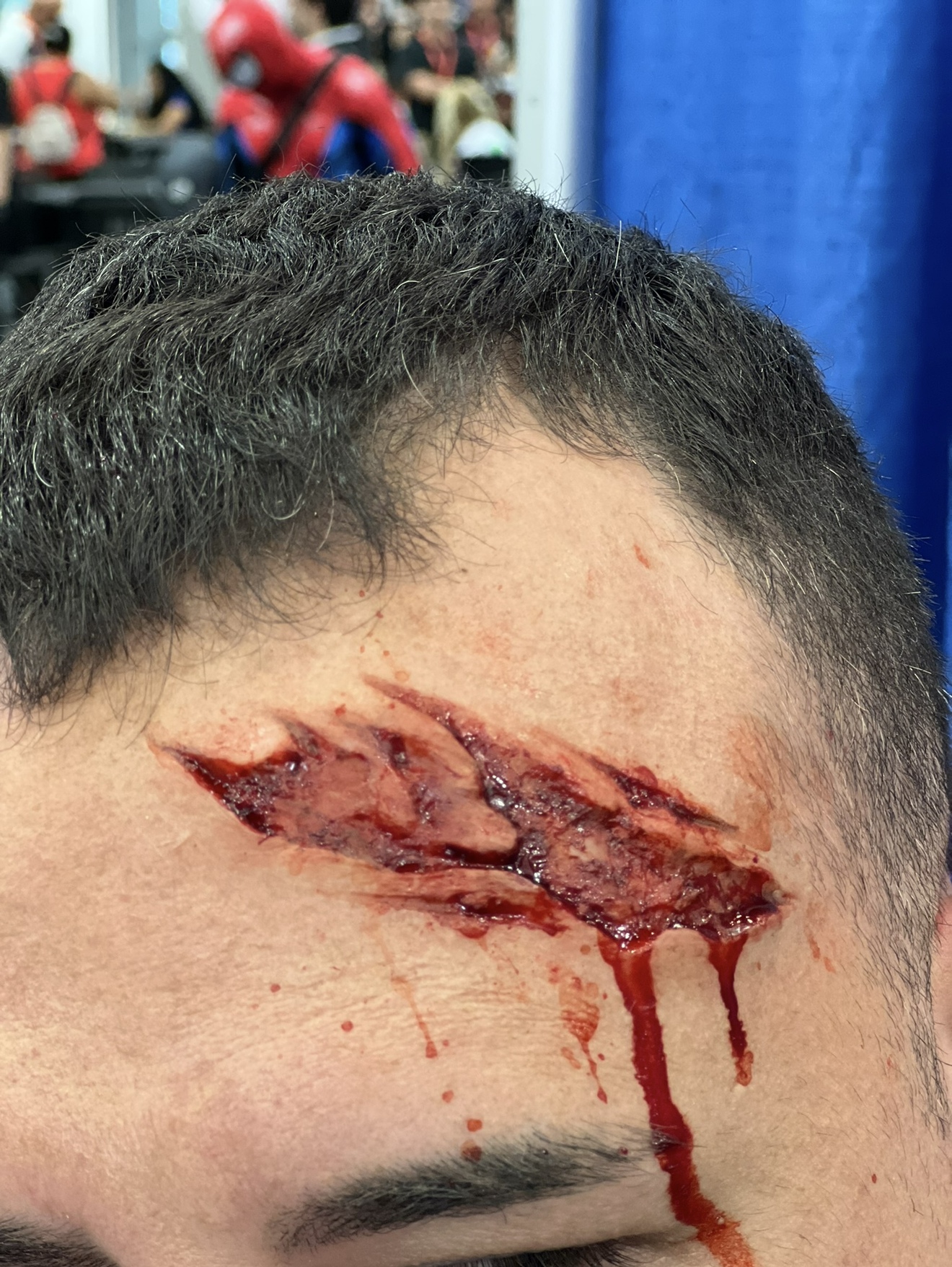 4 Inch Cut #1 prosthetic applied and painted