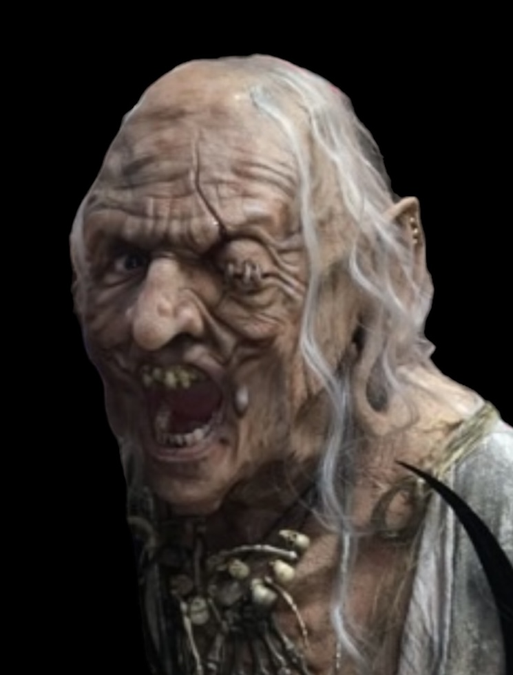Old Witch full-face prosthetic applied and painted